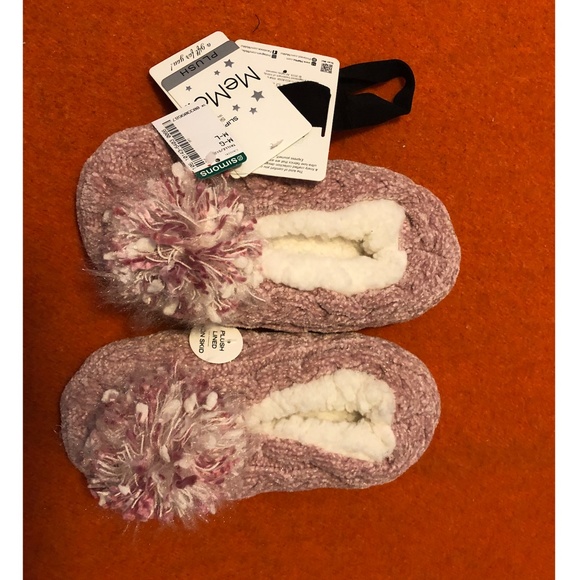 MeMoi pink shimmery plush knit slippers NWT - Picture 3 of 12